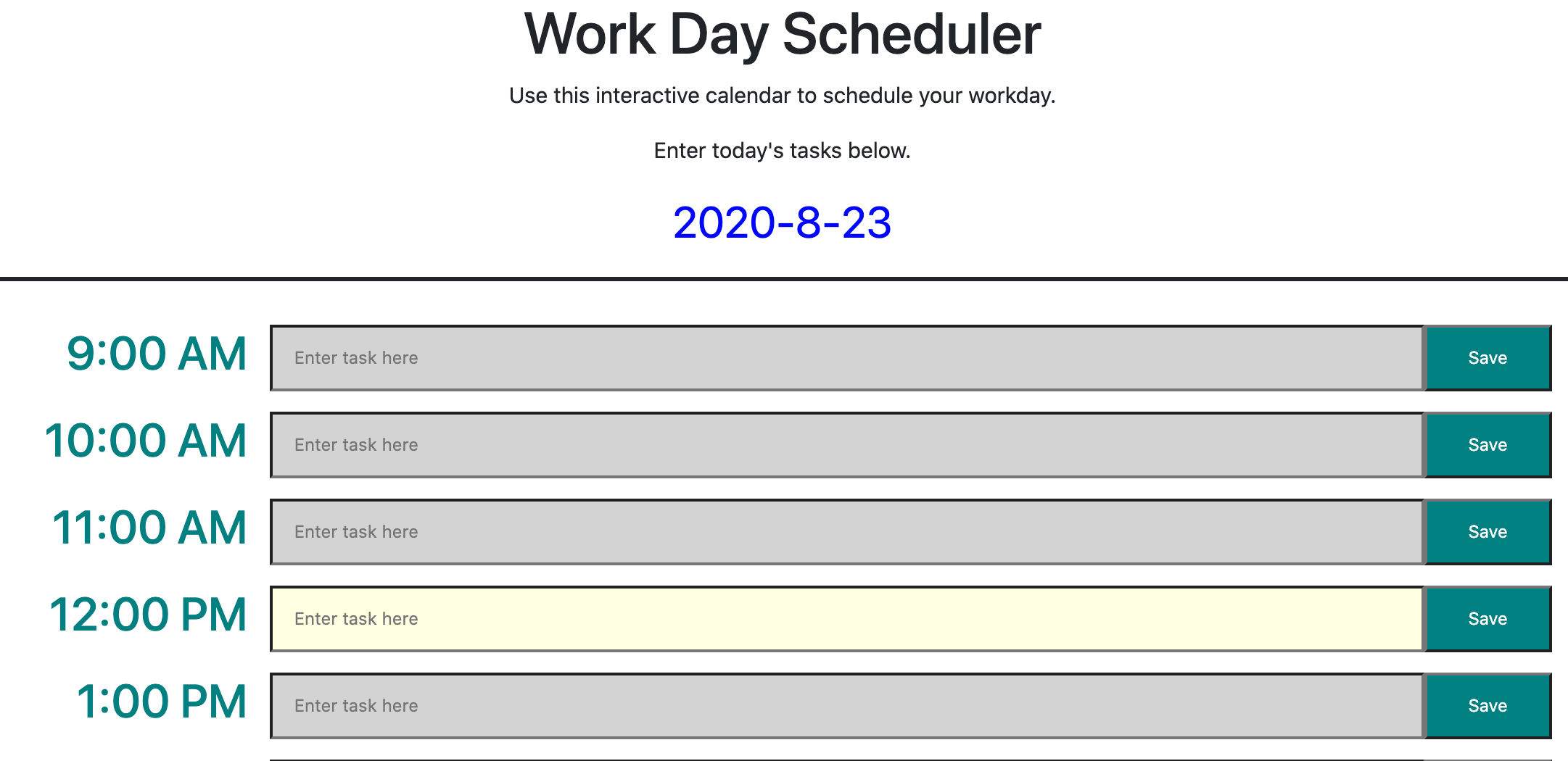 Scheduler Screenshot